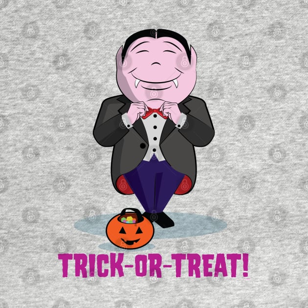 Cute Kid's - The Boo Crew - Cartoon Monsters - Trick or Treat - Handsome Vlad by Vector Deluxe